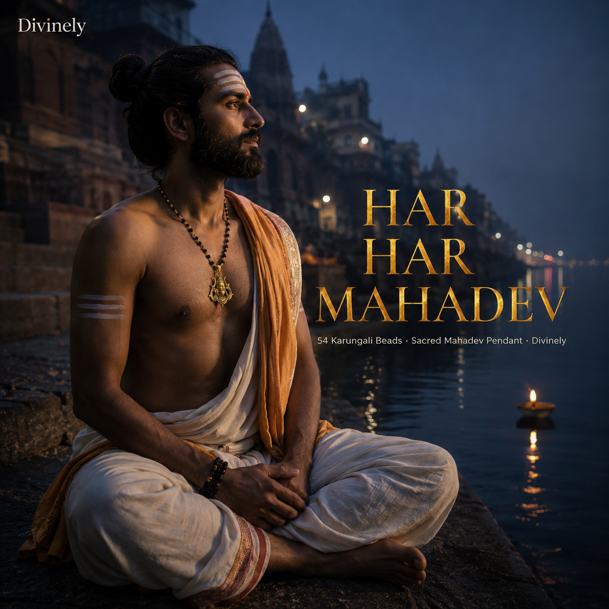 Karungali Gold Mala 54 Beads WIth Mahadev Pendant