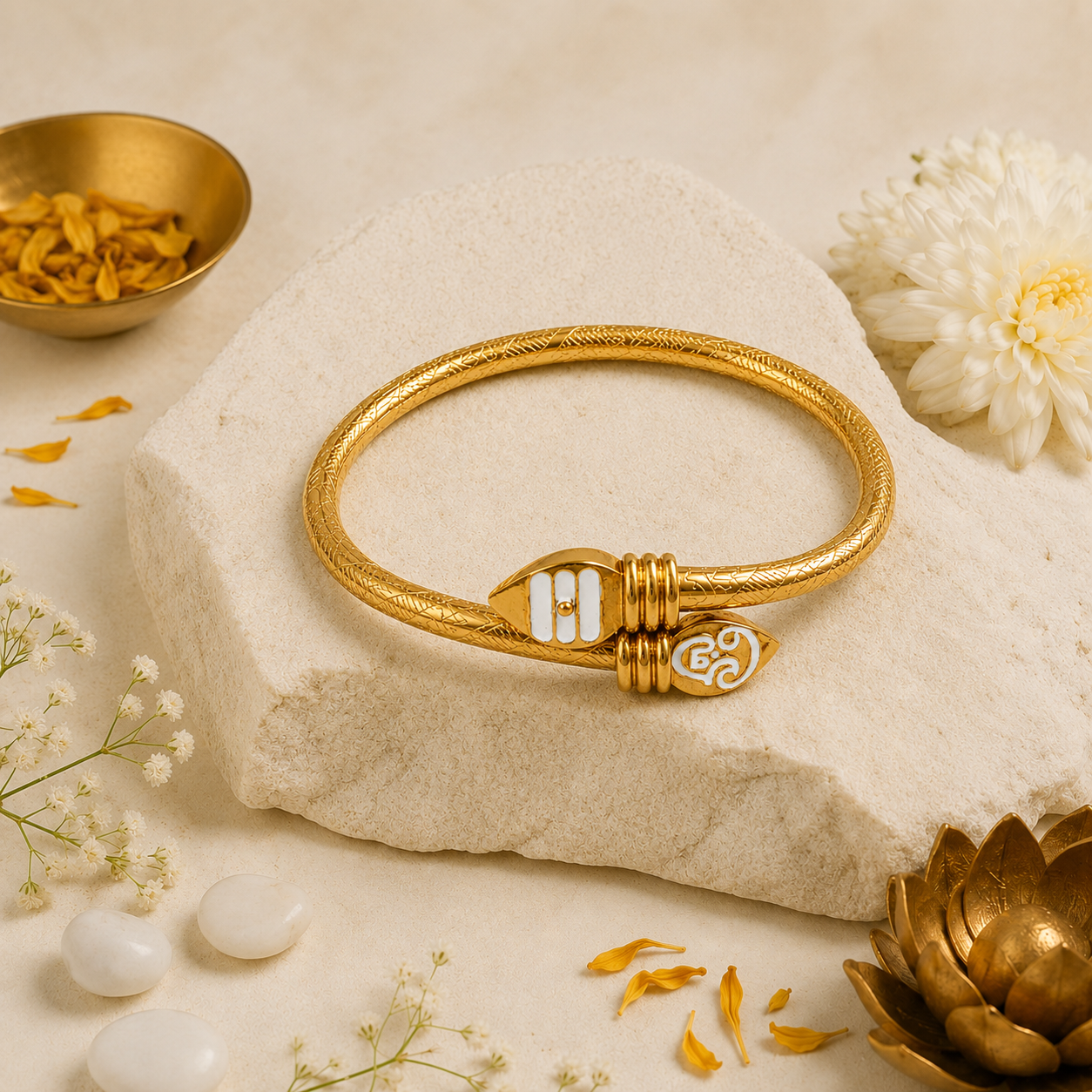 Premium Murugan Vel Kada – Gold Colour Spiritual Bracelet for Strength & Protection | Unisex Kada