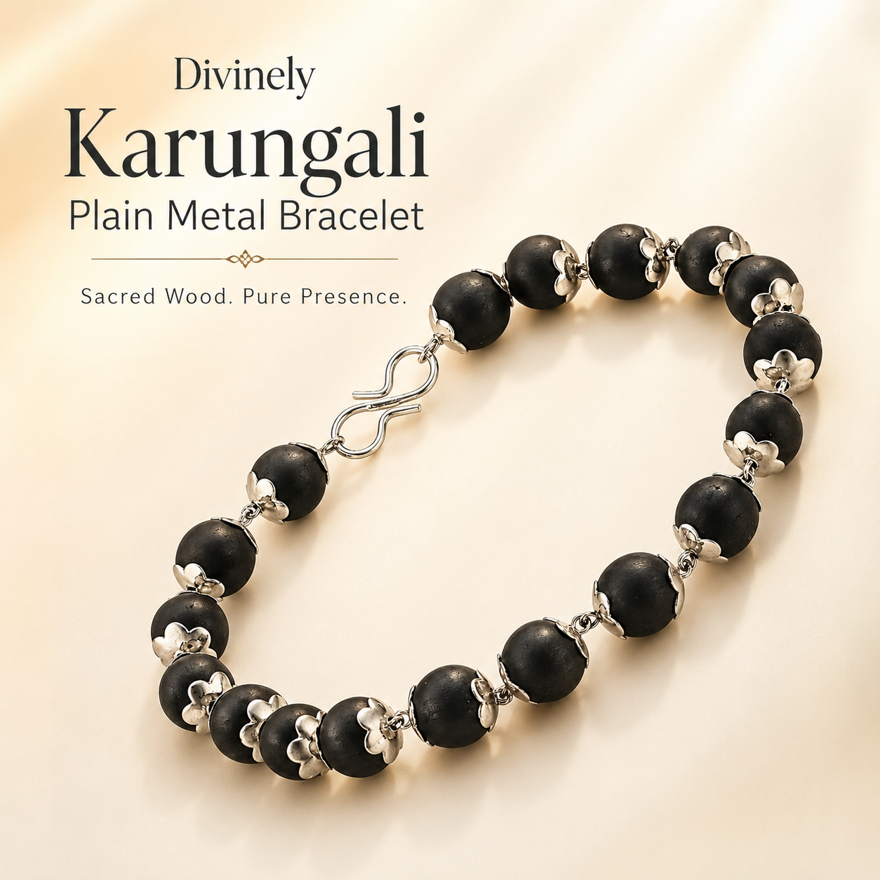 Karungali Plain Bracelet | Natural Karungali Wood Bead Bracelet | Handmade Spiritual Bracelet for Men & Wome