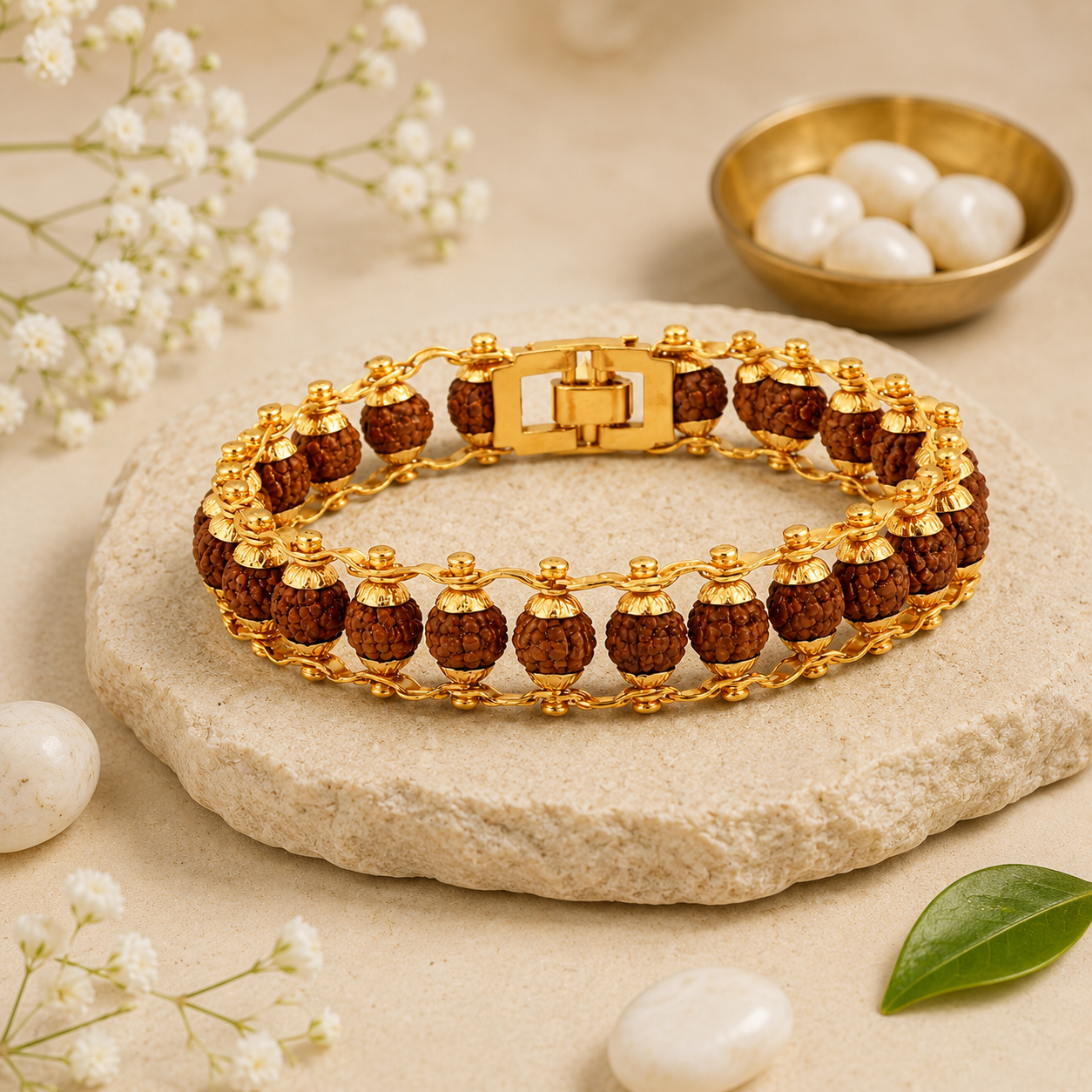 Rudraksha Gold Braclet