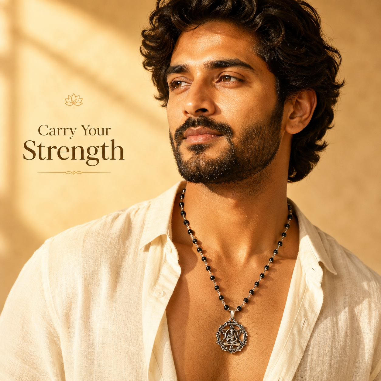 Karungali Silver Mala – 54 Beads with Hanuman Pendant | Traditional Ebony Wood Spiritual Mala
