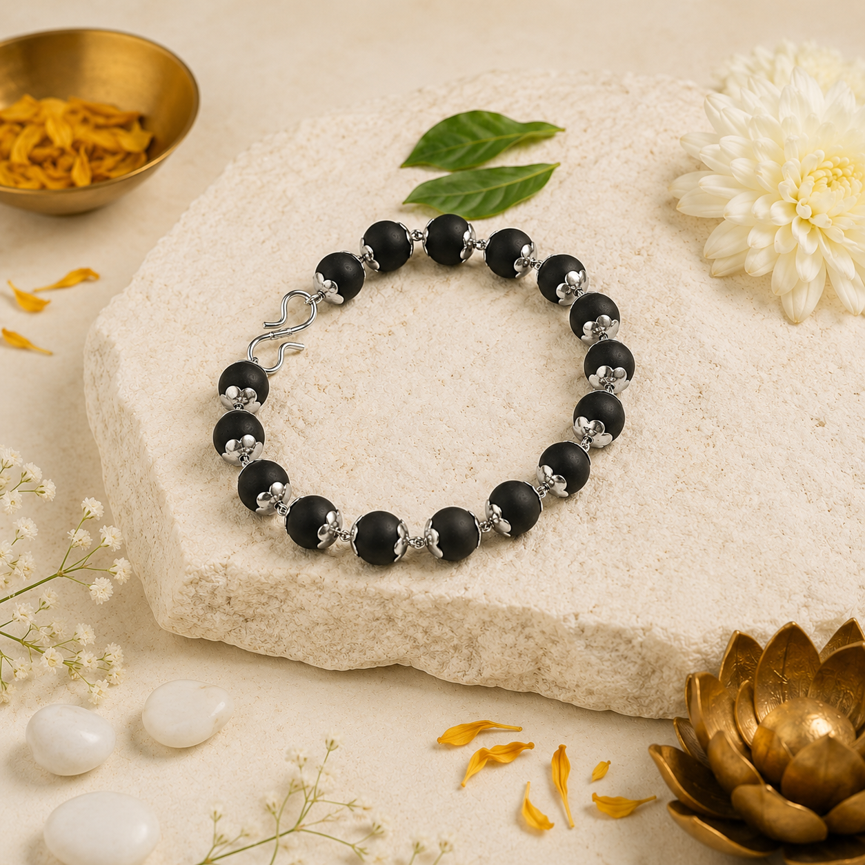 Karungali Plain Bracelet | Natural Karungali Wood Bead Bracelet | Handmade Spiritual Bracelet for Men & Wome
